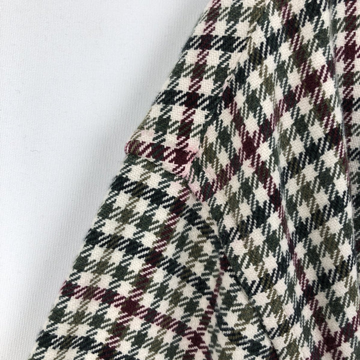 Eddie Bauer Long Sleeve Button Down Flannel Check Shirt, Men's Size L cotton Beige type Vintage Second Hand