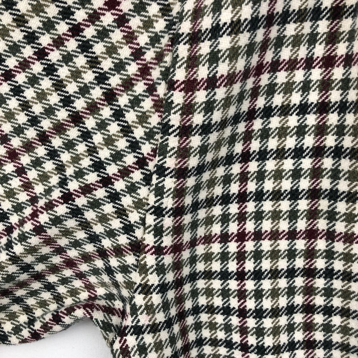 Eddie Bauer Long Sleeve Button Down Flannel Check Shirt, Men's Size L cotton Beige type Vintage Second Hand