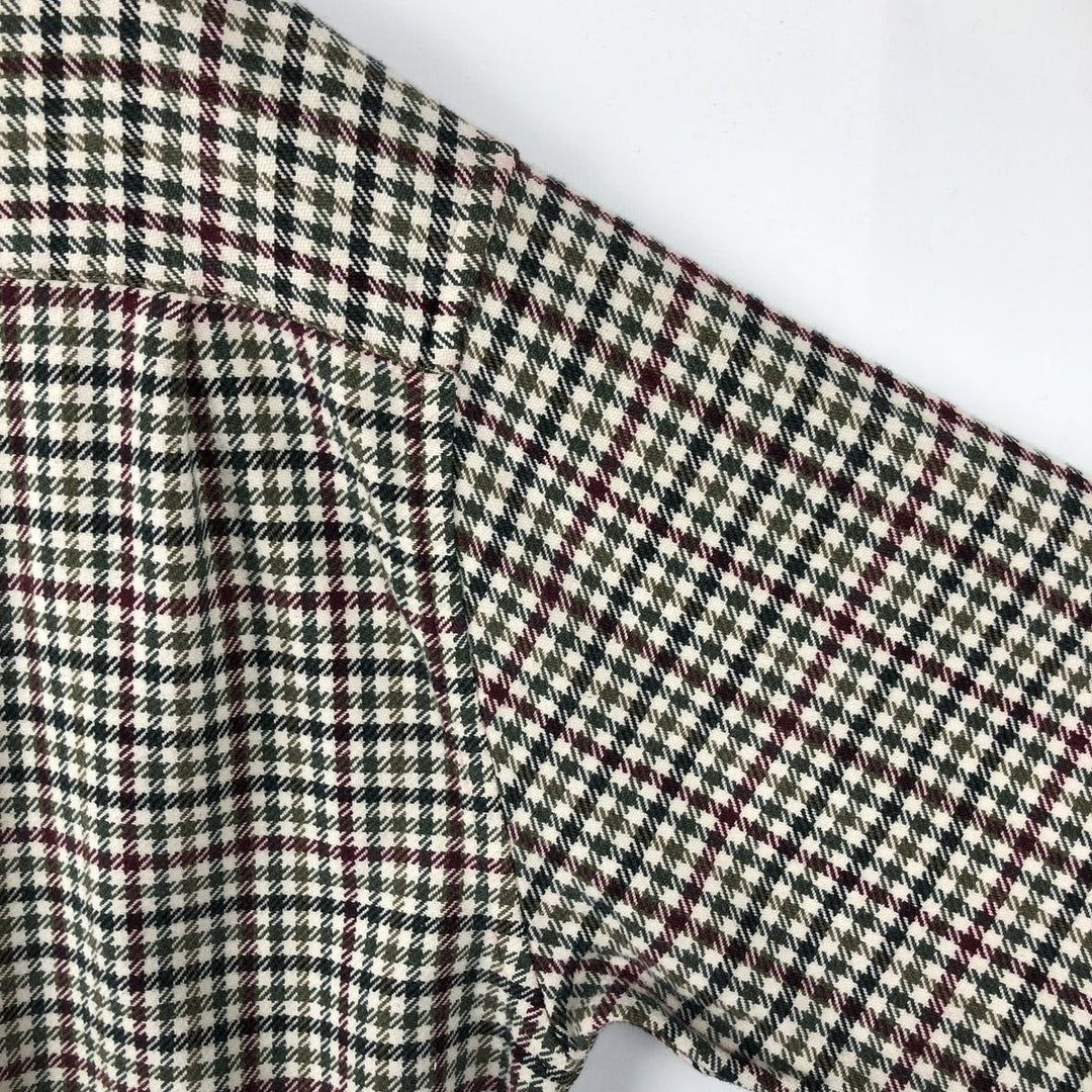 Eddie Bauer Long Sleeve Button Down Flannel Check Shirt, Men's Size L cotton Beige type Vintage Second Hand