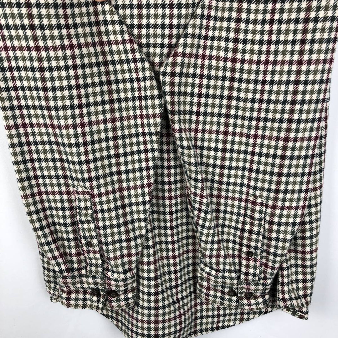 Eddie Bauer Long Sleeve Button Down Flannel Check Shirt, Men's Size L cotton Beige type Vintage Second Hand