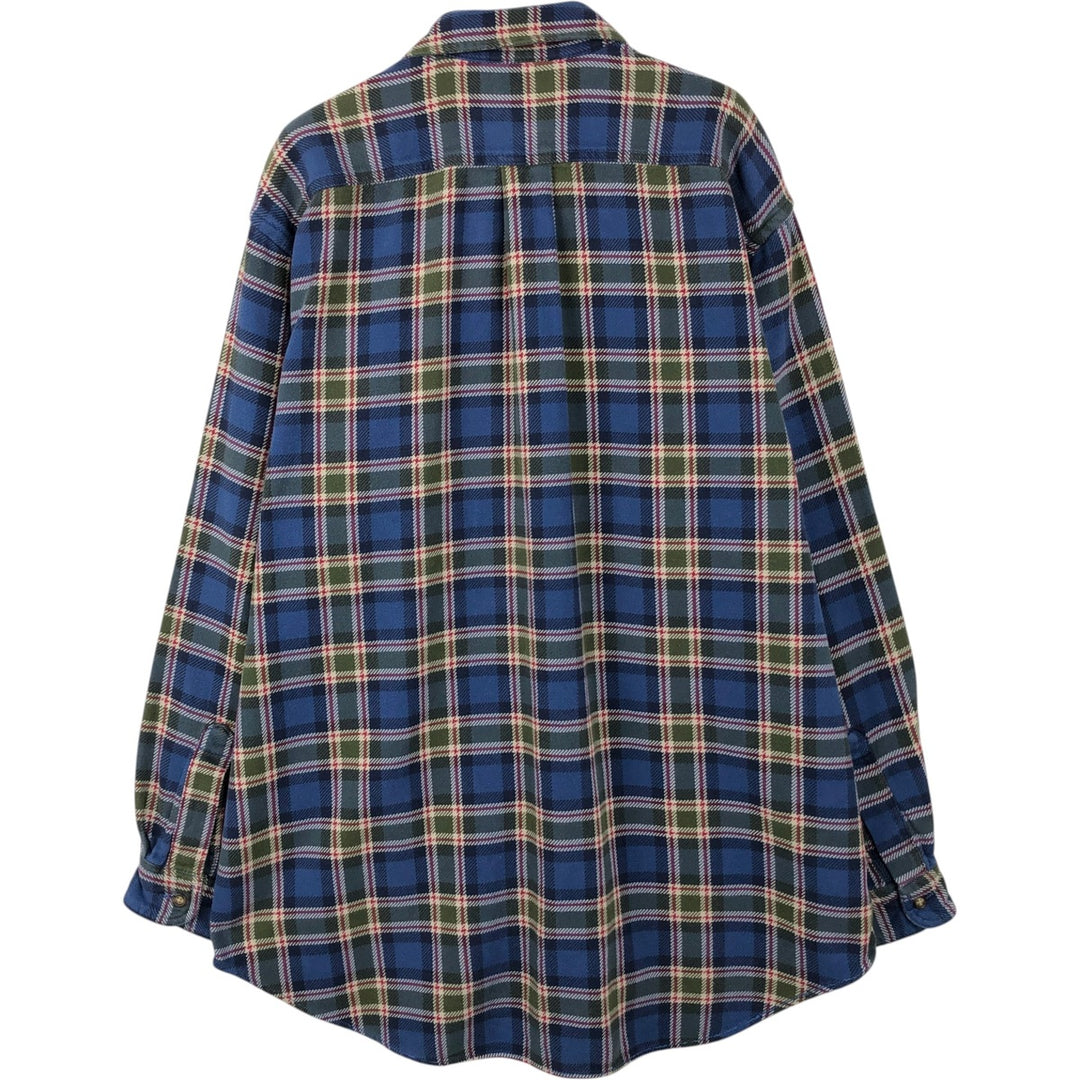 Abercrombie and Fitch long-sleeved button-down flannel check shirt, men's size M (approx.) cotton navy blue type Vintage Second Hand