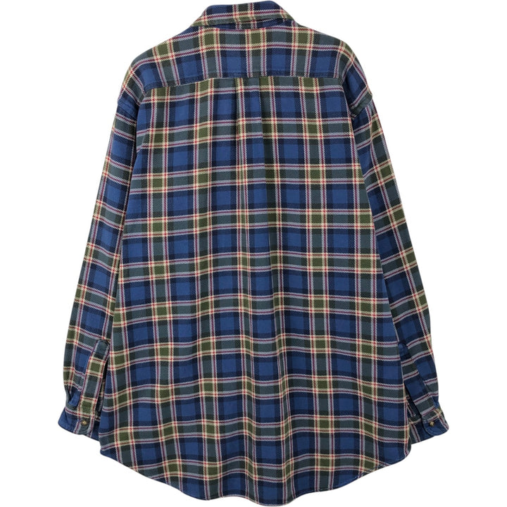 Abercrombie and Fitch long-sleeved button-down flannel check shirt, men's size M (approx.) cotton navy blue type Vintage Second Hand