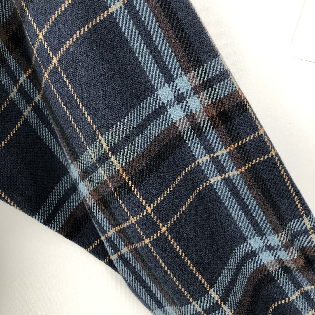 St. John's Bay Heavyweight Long-Sleeve Flannel Check Shirt, Men's Size XL (approx.) cotton navy blue type Vintage Second Hand