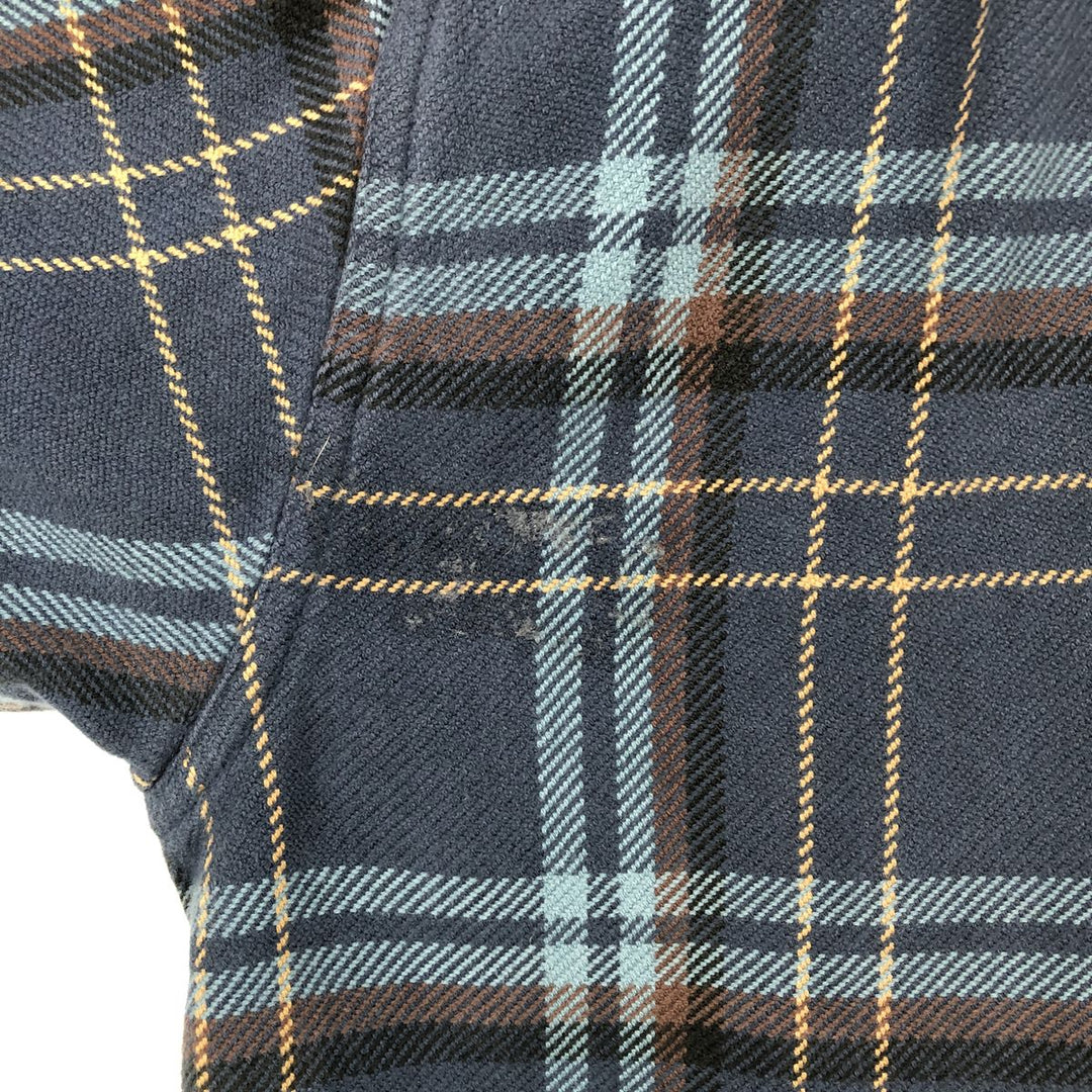 St. John's Bay Heavyweight Long-Sleeve Flannel Check Shirt, Men's Size XL (approx.) cotton navy blue type Vintage Second Hand