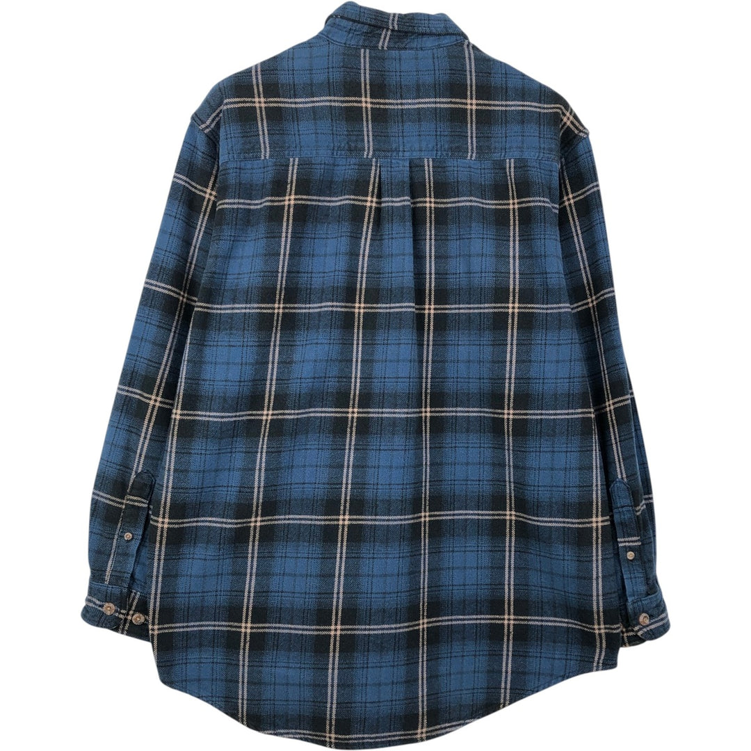 FIELD and STREAM Long Sleeve Flannel Check Shirt, Men's Size L cotton blue type Vintage Second Hand