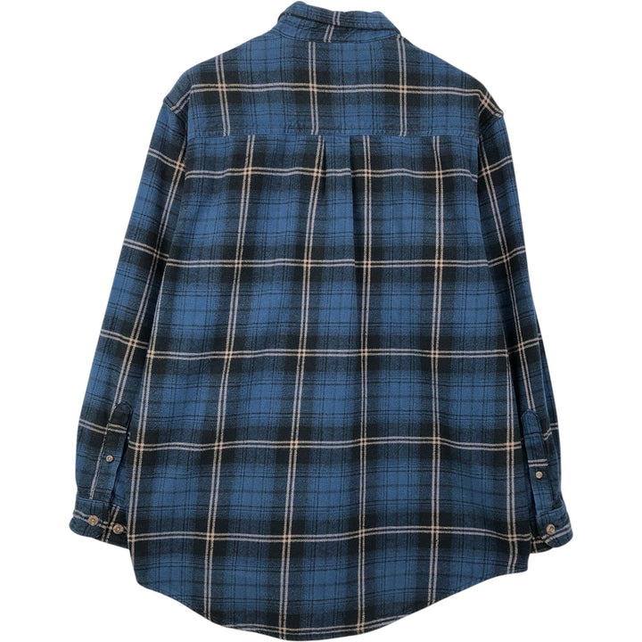 FIELD and STREAM Long Sleeve Flannel Check Shirt, Men's Size L cotton blue type Vintage Second Hand