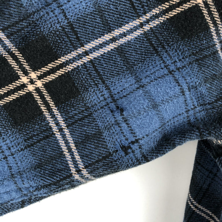 FIELD and STREAM Long Sleeve Flannel Check Shirt, Men's Size L cotton blue type Vintage Second Hand