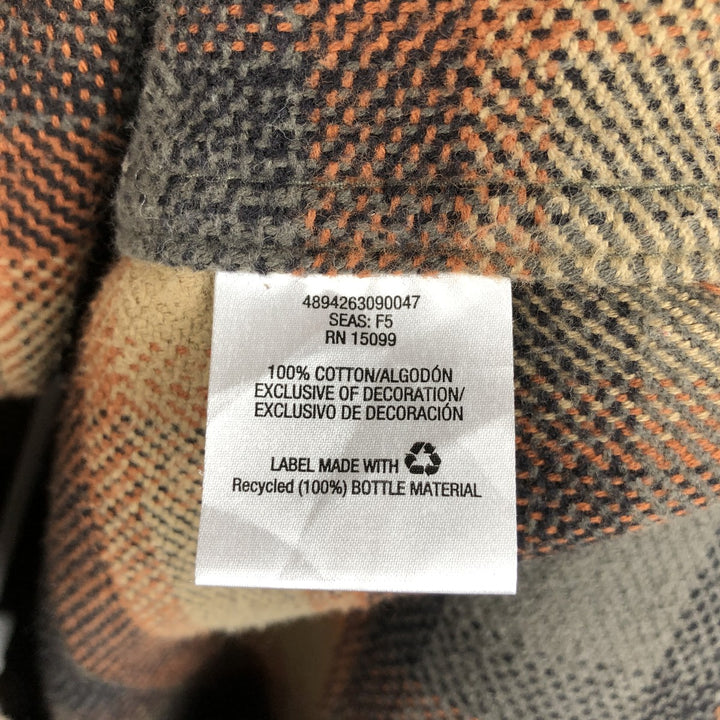 OUTDOOR LIFE Long-Sleeve Heavy Flannel Check Shirt, Men's Size XL (approx.) cotton brown type Vintage Second Hand