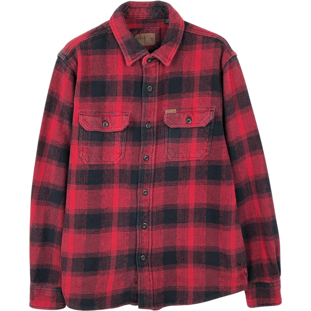 Orvis long-sleeved flannel check shirt, men's size S cotton red type Vintage Second Hand