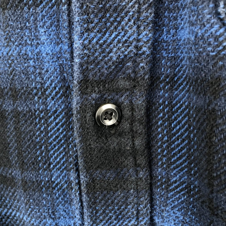 ORVIS Long Sleeve Flannel Check Shirt, Men's Size L cotton blue type Vintage Second Hand
