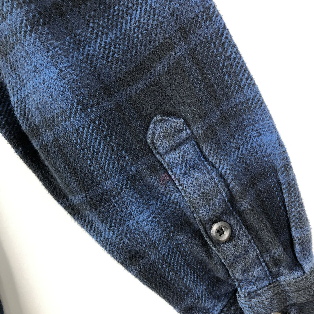 ORVIS Long Sleeve Flannel Check Shirt, Men's Size L cotton blue type Vintage Second Hand