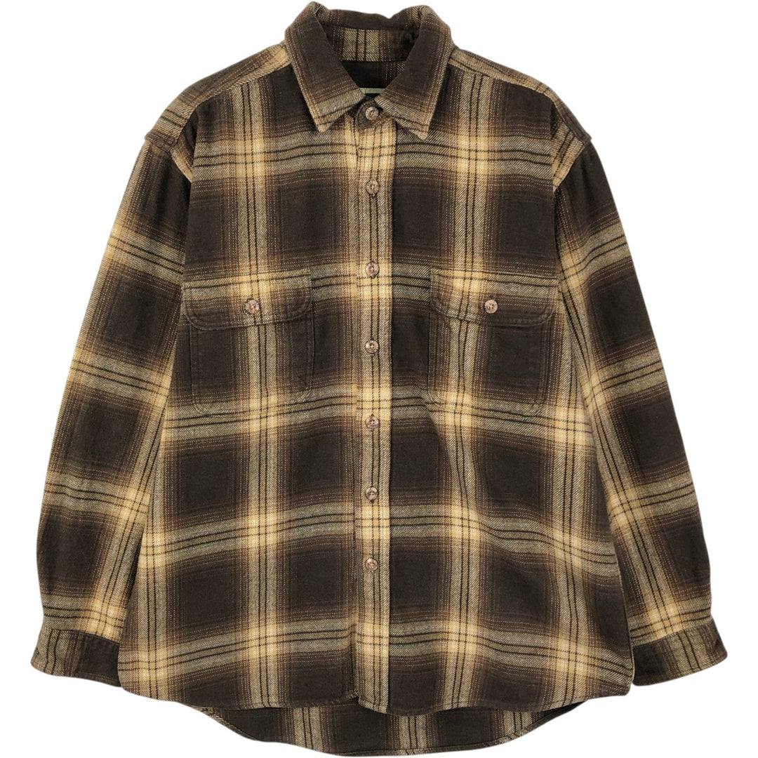 FIELD and STREAM Long Sleeve Flannel Check Shirt, Men's Size M unclear brown type Vintage Second Hand