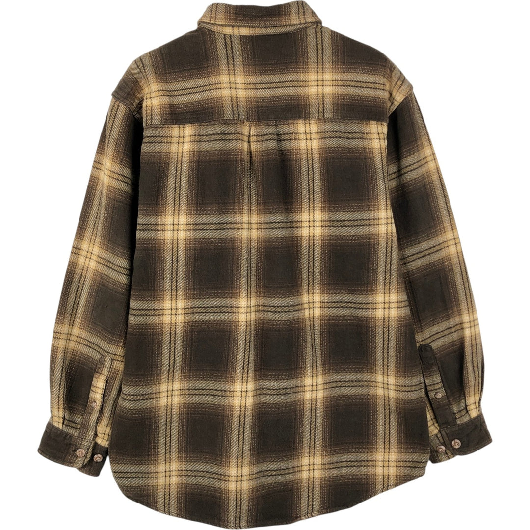 FIELD and STREAM Long Sleeve Flannel Check Shirt, Men's Size M unclear brown type Vintage Second Hand