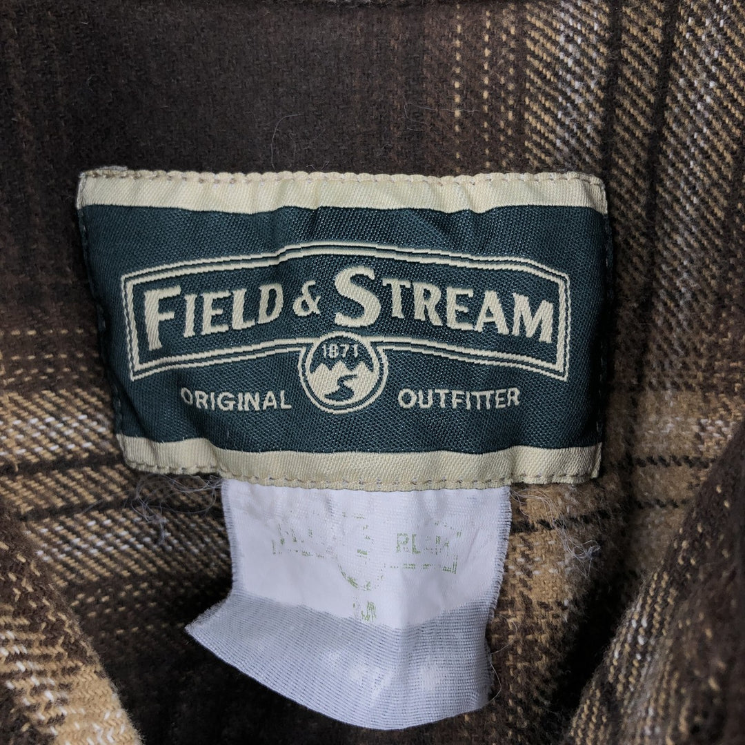 FIELD and STREAM Long Sleeve Flannel Check Shirt, Men's Size M unclear brown type Vintage Second Hand