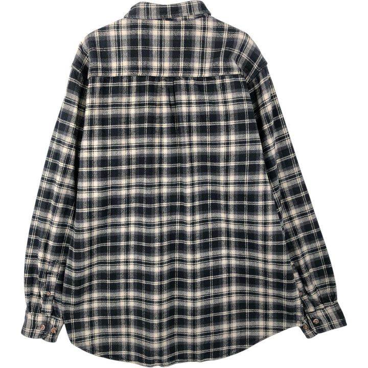 FIELD & STREAM Long-Sleeve Flannel Check Shirt, Men's Size XL (approx.) unclear gray type Vintage Second Hand