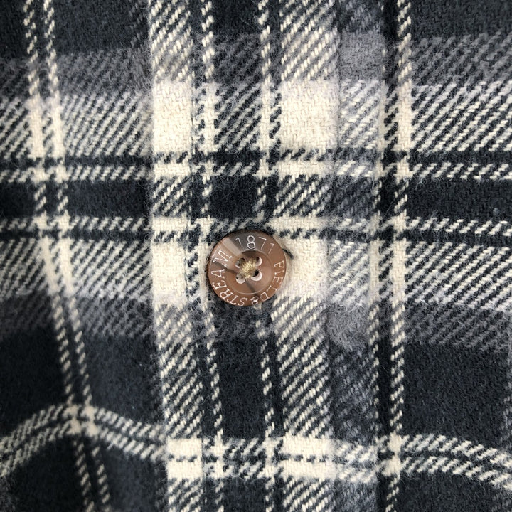 FIELD & STREAM Long-Sleeve Flannel Check Shirt, Men's Size XL (approx.) unclear gray type Vintage Second Hand