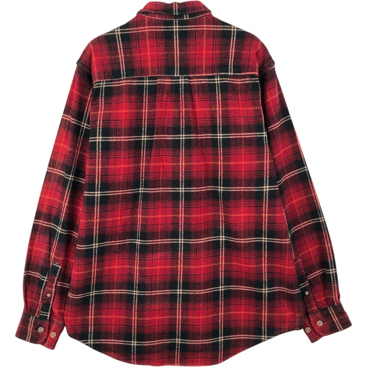 FIELD and STREAM Long Sleeve Flannel Check Shirt, Men's Size L cotton red type Vintage Second Hand