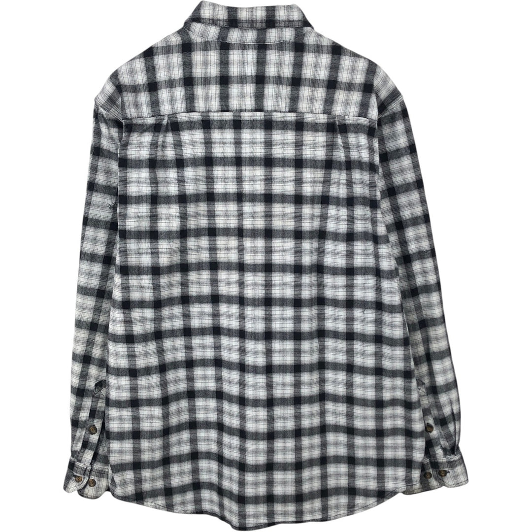 Carhartt Relaxed Fit Check Pattern Long Sleeve Button-Down Light Flannel Check Shirt, Men's Size L (approx.) cotton black type Vintage Second Hand