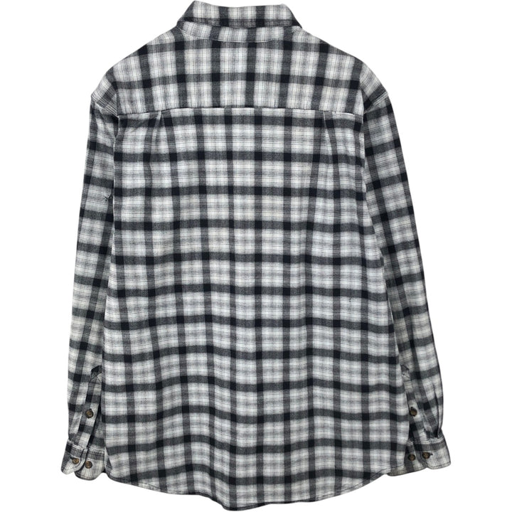 Carhartt Relaxed Fit Check Pattern Long Sleeve Button-Down Light Flannel Check Shirt, Men's Size L (approx.) cotton black type Vintage Second Hand