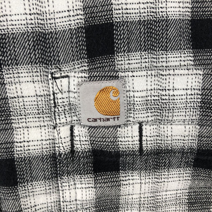 Carhartt Relaxed Fit Check Pattern Long Sleeve Button-Down Light Flannel Check Shirt, Men's Size L (approx.) cotton black type Vintage Second Hand