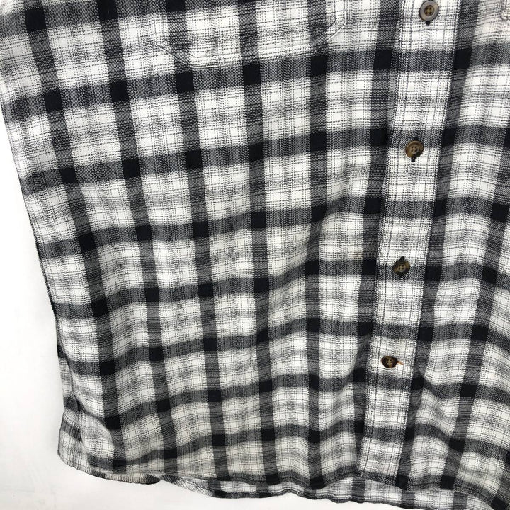 Carhartt Relaxed Fit Check Pattern Long Sleeve Button-Down Light Flannel Check Shirt, Men's Size L (approx.) cotton black type Vintage Second Hand