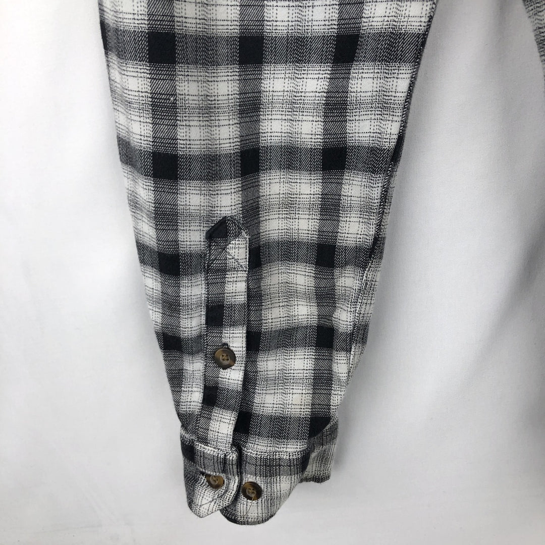 Carhartt Relaxed Fit Check Pattern Long Sleeve Button-Down Light Flannel Check Shirt, Men's Size L (approx.) cotton black type Vintage Second Hand