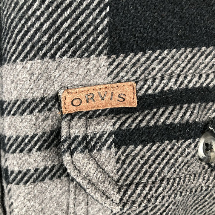 Orvis long-sleeved flannel check shirt, men's size S cotton gray type Vintage Second Hand