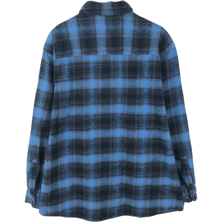 NORTHERN EXPEDITION Ombre Check Long-Sleeve Flannel Check Shirt, Men's Size L (approx.) cotton blue type Vintage Second Hand