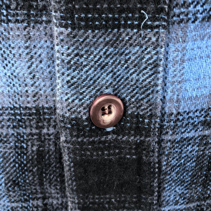 NORTHERN EXPEDITION Ombre Check Long-Sleeve Flannel Check Shirt, Men's Size L (approx.) cotton blue type Vintage Second Hand