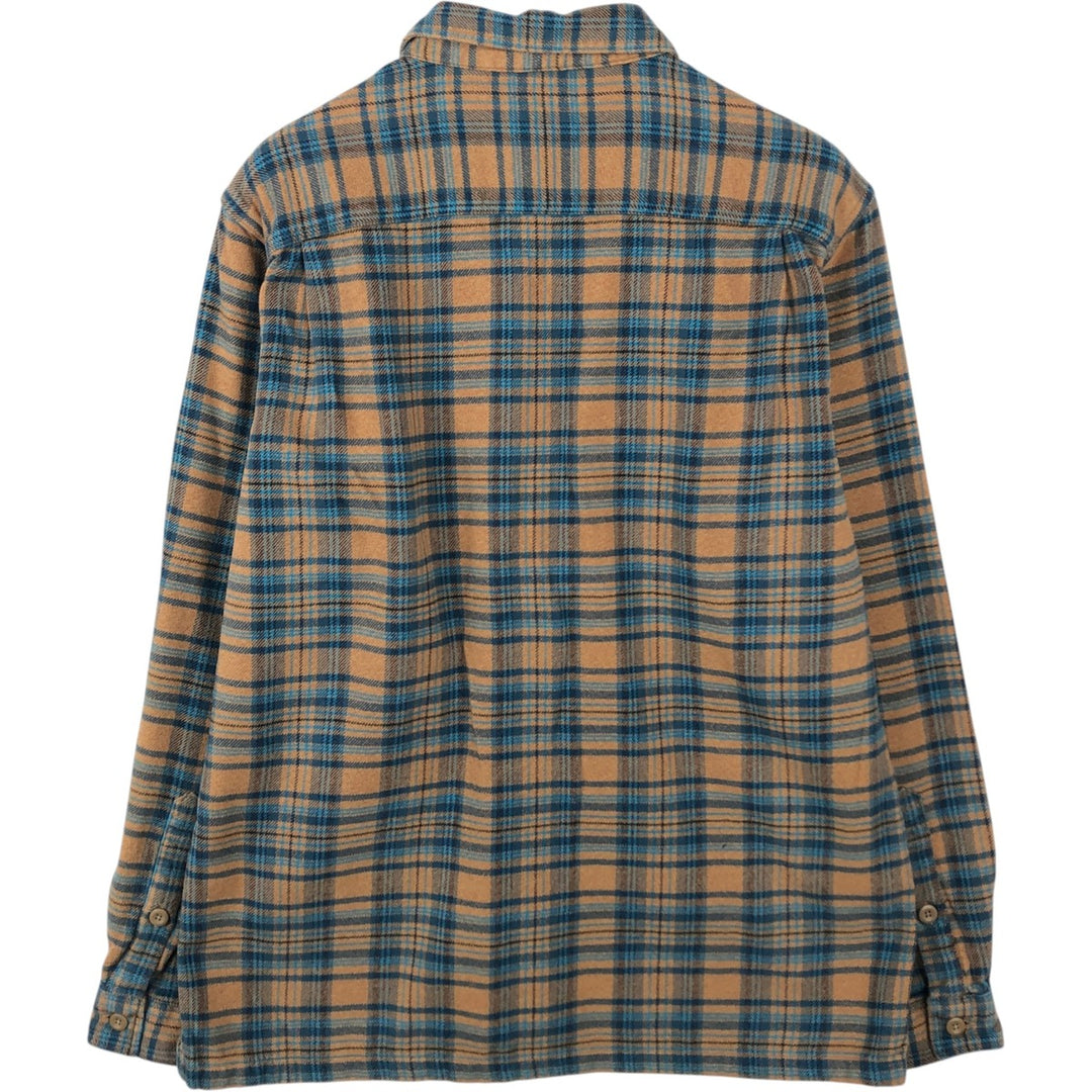 Patagonia Long-Sleeve Flannel Check Shirt, Men's Size M (Regular Collar) unclear Beige type Vintage Second Hand