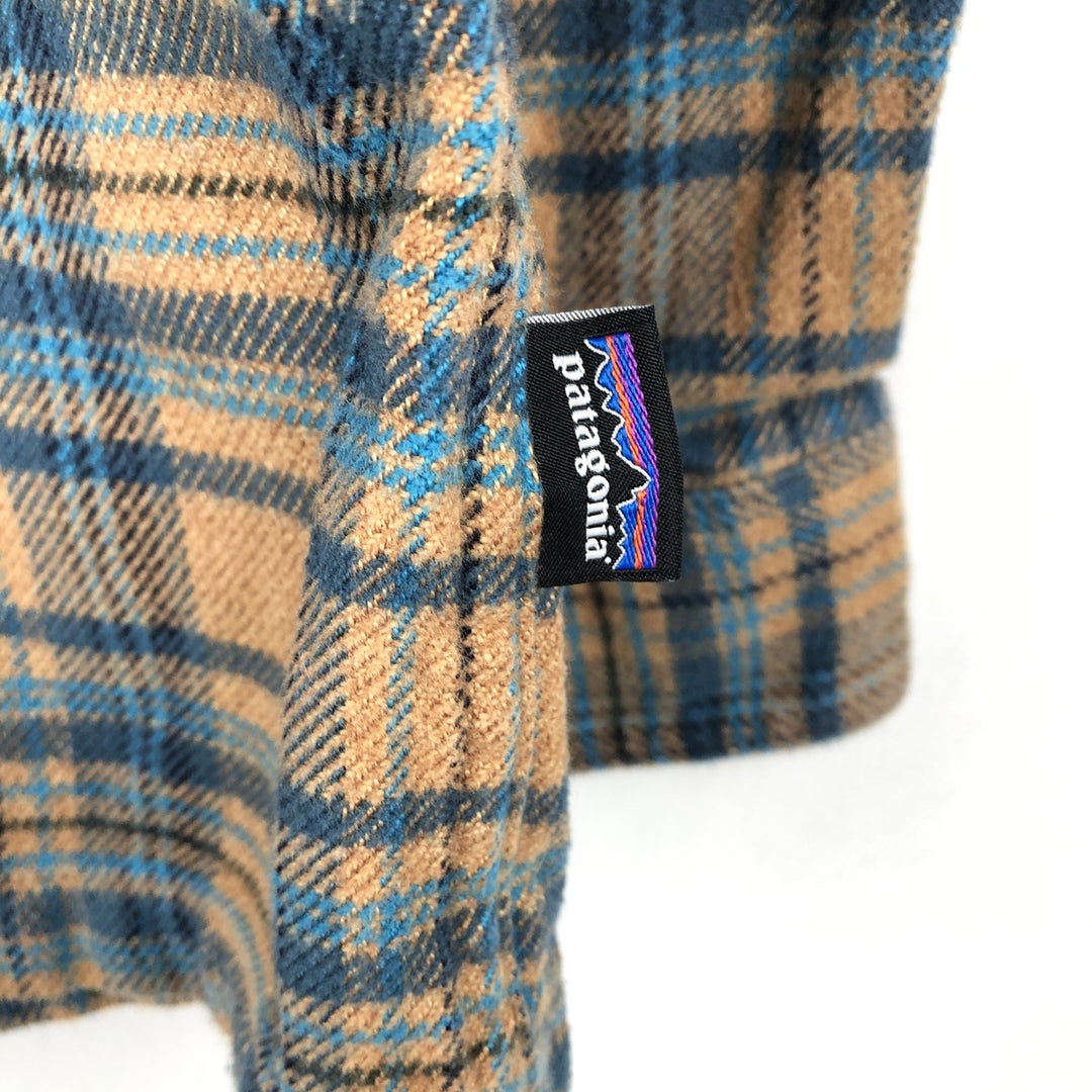 Patagonia Long-Sleeve Flannel Check Shirt, Men's Size M (Regular Collar) unclear Beige type Vintage Second Hand