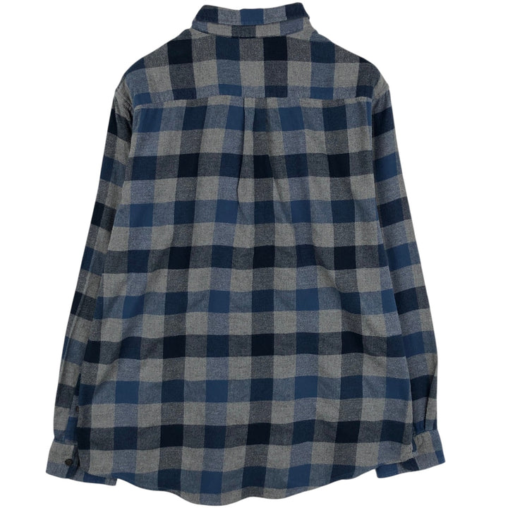 2000'S Patagonia Organic Cotton 53856F0 Long-Sleeve Button-Down Light Flannel Check Shirt, Men's Size M (approx.) cotton gray type Vintage Second Hand