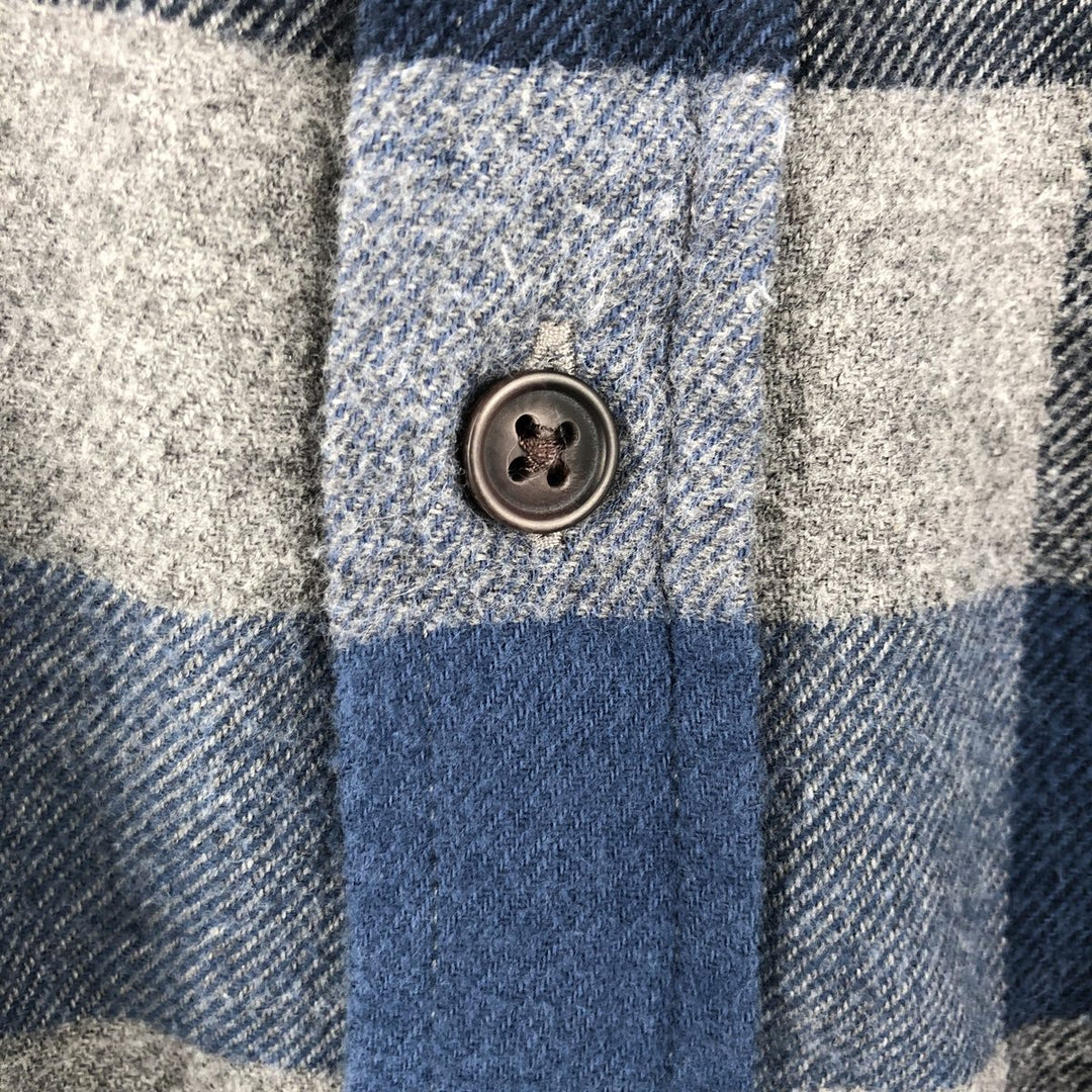 2000'S Patagonia Organic Cotton 53856F0 Long-Sleeve Button-Down Light Flannel Check Shirt, Men's Size M (approx.) cotton gray type Vintage Second Hand