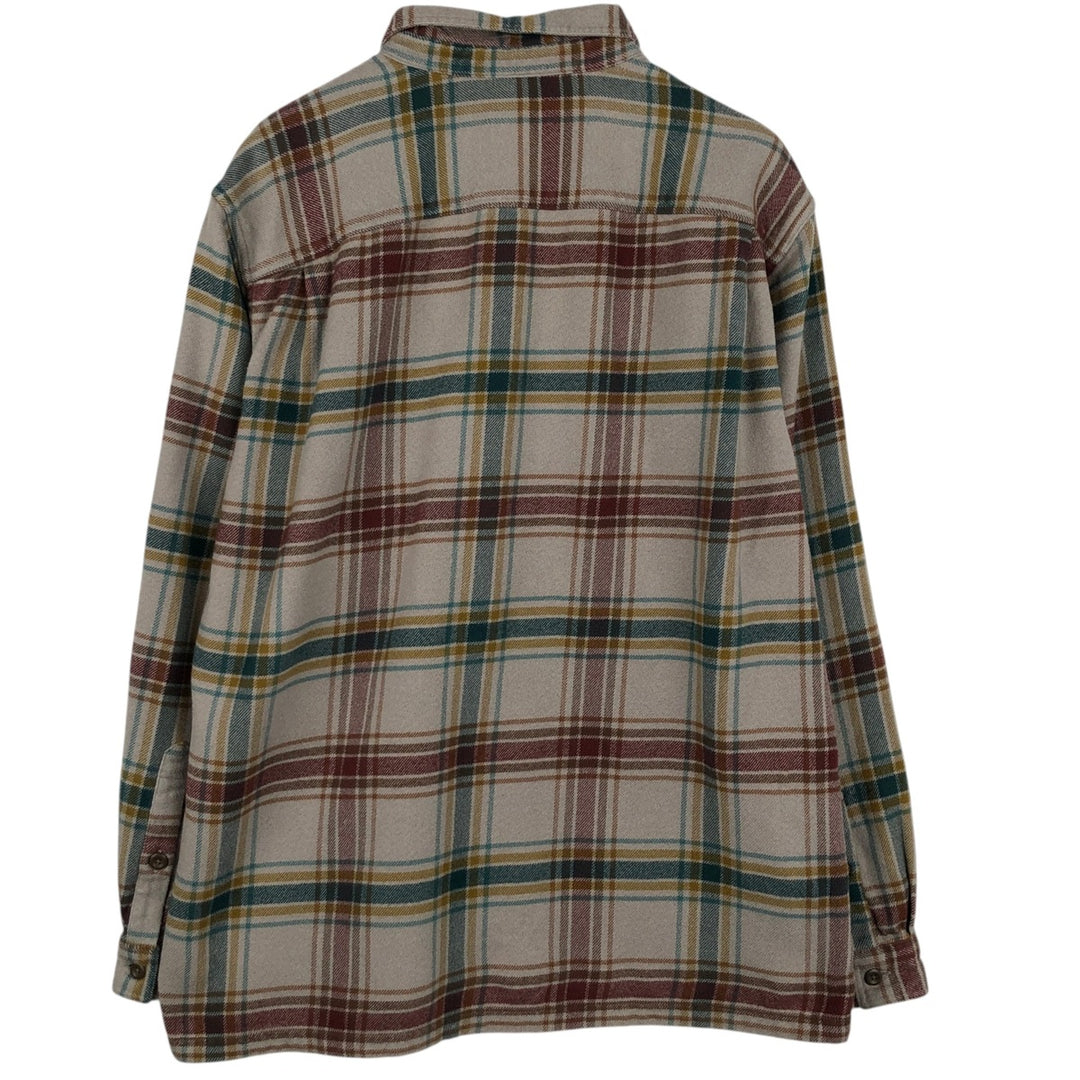 Patagonia 53947FA19 Long-Sleeve Flannel Check Shirt, Boxy Shirt, Men's Size L (approx.) cotton Beige type Vintage Second Hand