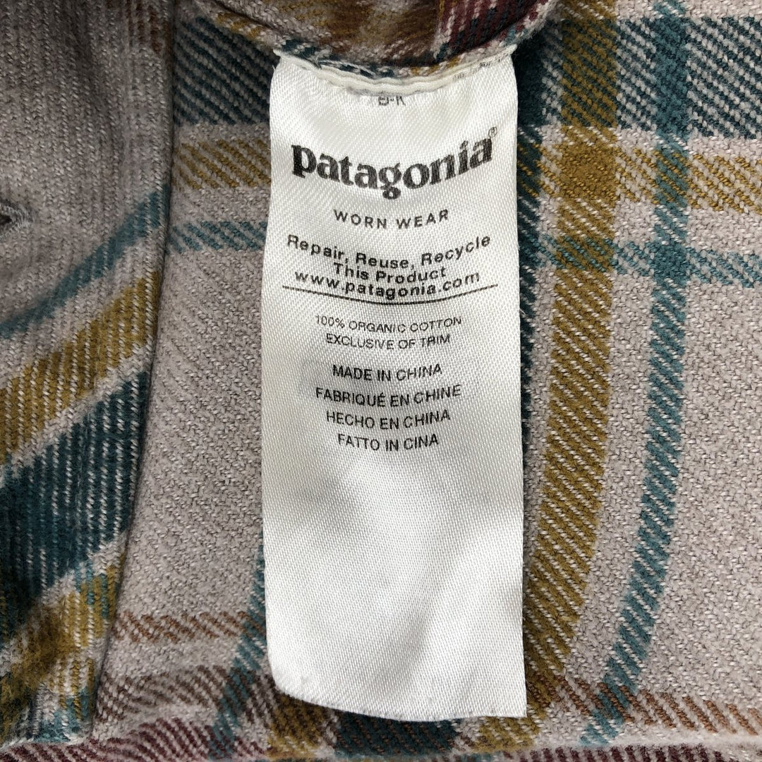 Patagonia 53947FA19 Long-Sleeve Flannel Check Shirt, Boxy Shirt, Men's Size L (approx.) cotton Beige type Vintage Second Hand