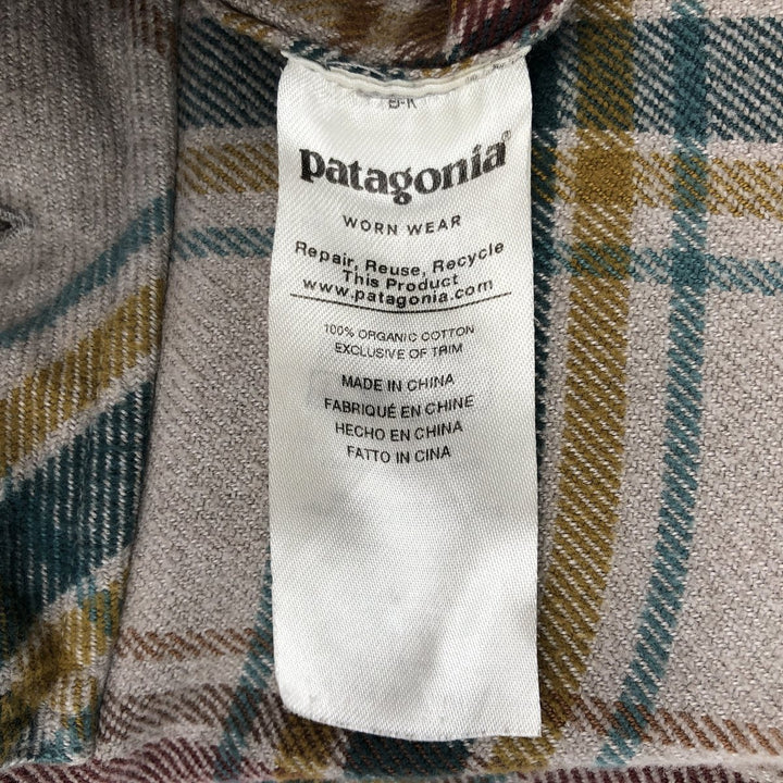 Patagonia 53947FA19 Long-Sleeve Flannel Check Shirt, Boxy Shirt, Men's Size L (approx.) cotton Beige type Vintage Second Hand
