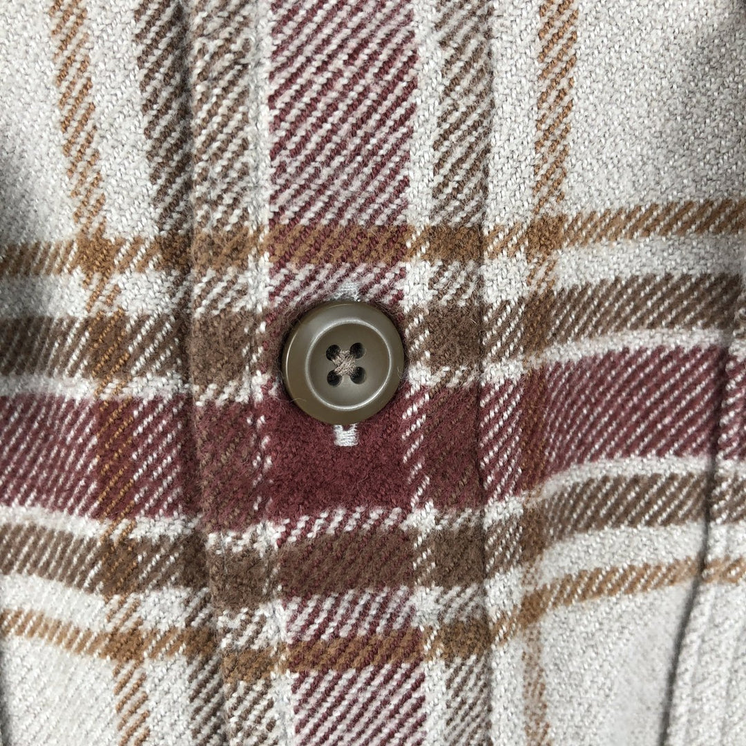 Patagonia 53947FA19 Long-Sleeve Flannel Check Shirt, Boxy Shirt, Men's Size L (approx.) cotton Beige type Vintage Second Hand