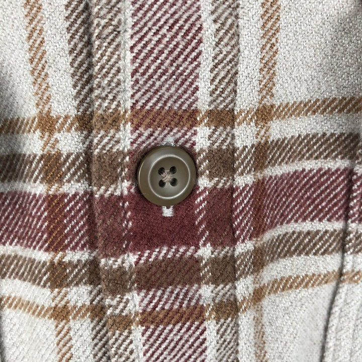 Patagonia 53947FA19 Long-Sleeve Flannel Check Shirt, Boxy Shirt, Men's Size L (approx.) cotton Beige type Vintage Second Hand