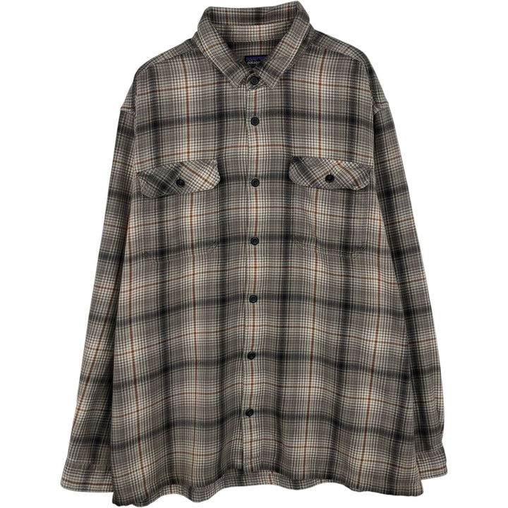 Patagonia Organic Cotton 53947FA13 Long-Sleeve Flannel Check Shirt, Men's Size XL (approx.) Organic cotton Beige type Vintage Second Hand