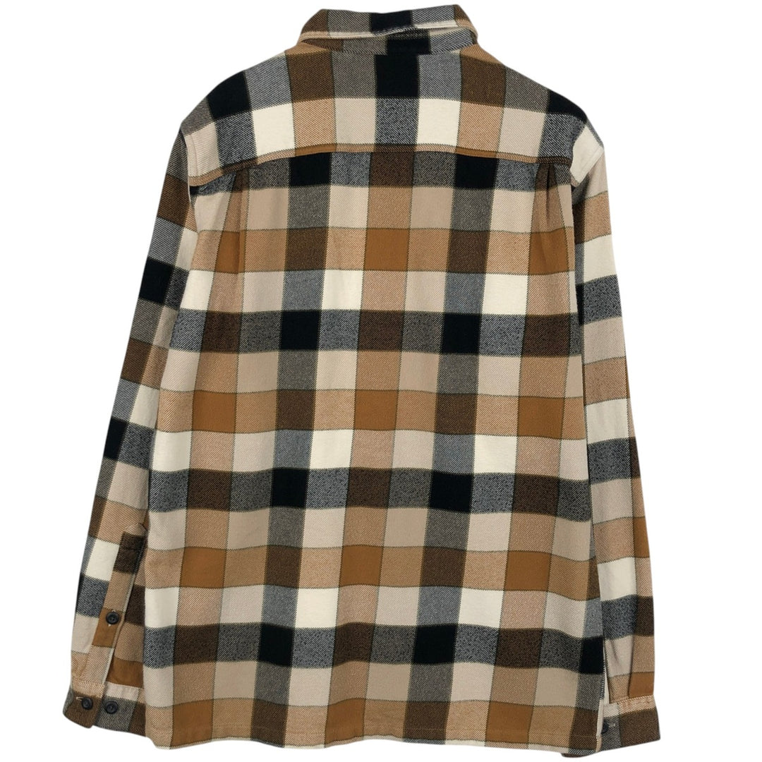Patagonia ORGANIC COTTON 53947FA11 Long-Sleeve Flannel Check Shirt, Men's Size S (approx.) Organic cotton Beige type Vintage Second Hand