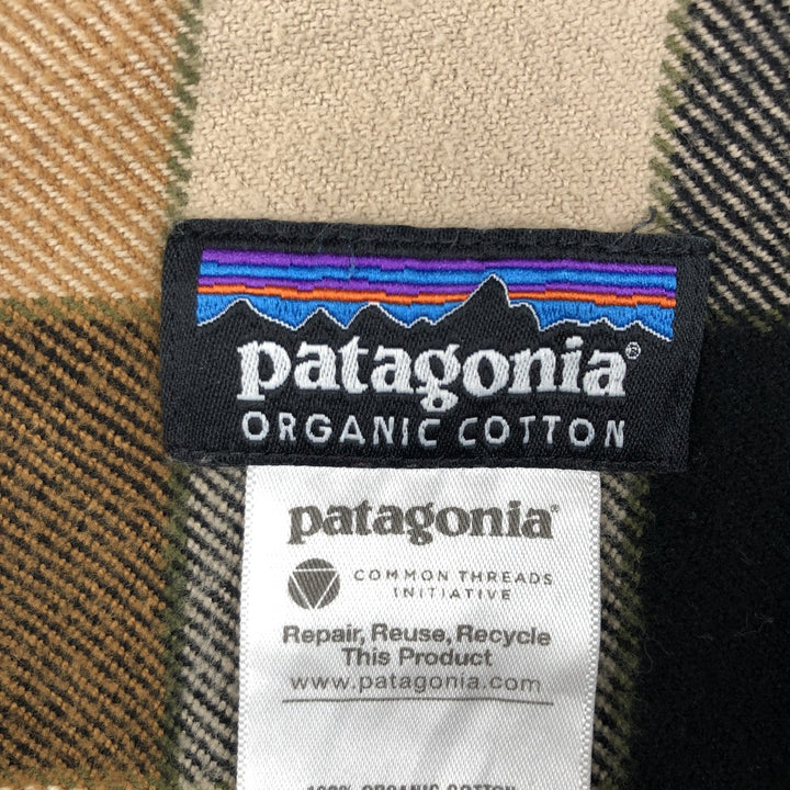Patagonia ORGANIC COTTON 53947FA11 Long-Sleeve Flannel Check Shirt, Men's Size S (approx.) Organic cotton Beige type Vintage Second Hand