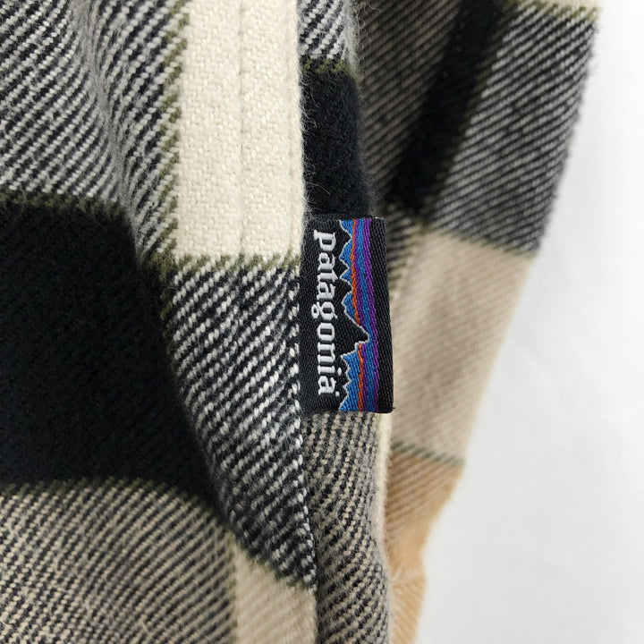 Patagonia ORGANIC COTTON 53947FA11 Long-Sleeve Flannel Check Shirt, Men's Size S (approx.) Organic cotton Beige type Vintage Second Hand