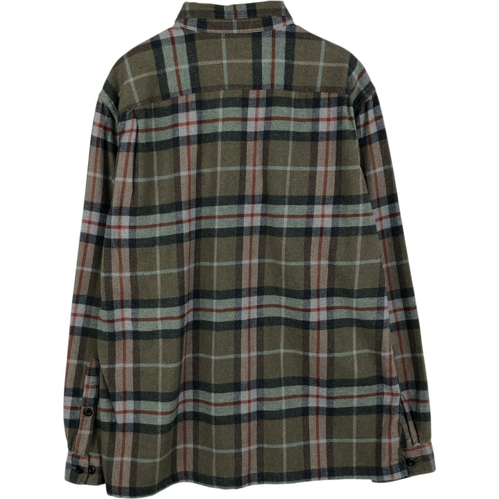Patagonia ORGANIC COTTON 42400FA21 Long-Sleeve Flannel Check Shirt, Men's Size L (approx.) Organic cotton Beige type Vintage Second Hand
