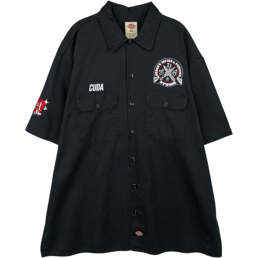 Dickies Short-Sleeve Work Shirt, Men's Size XL (Equivalent), Boxy Shirt polyester black type Vintage Second Hand