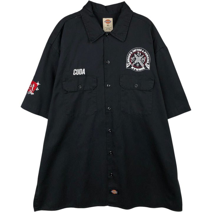 Dickies Short-Sleeve Work Shirt, Men's Size XL (Equivalent), Boxy Shirt polyester black type Vintage Second Hand