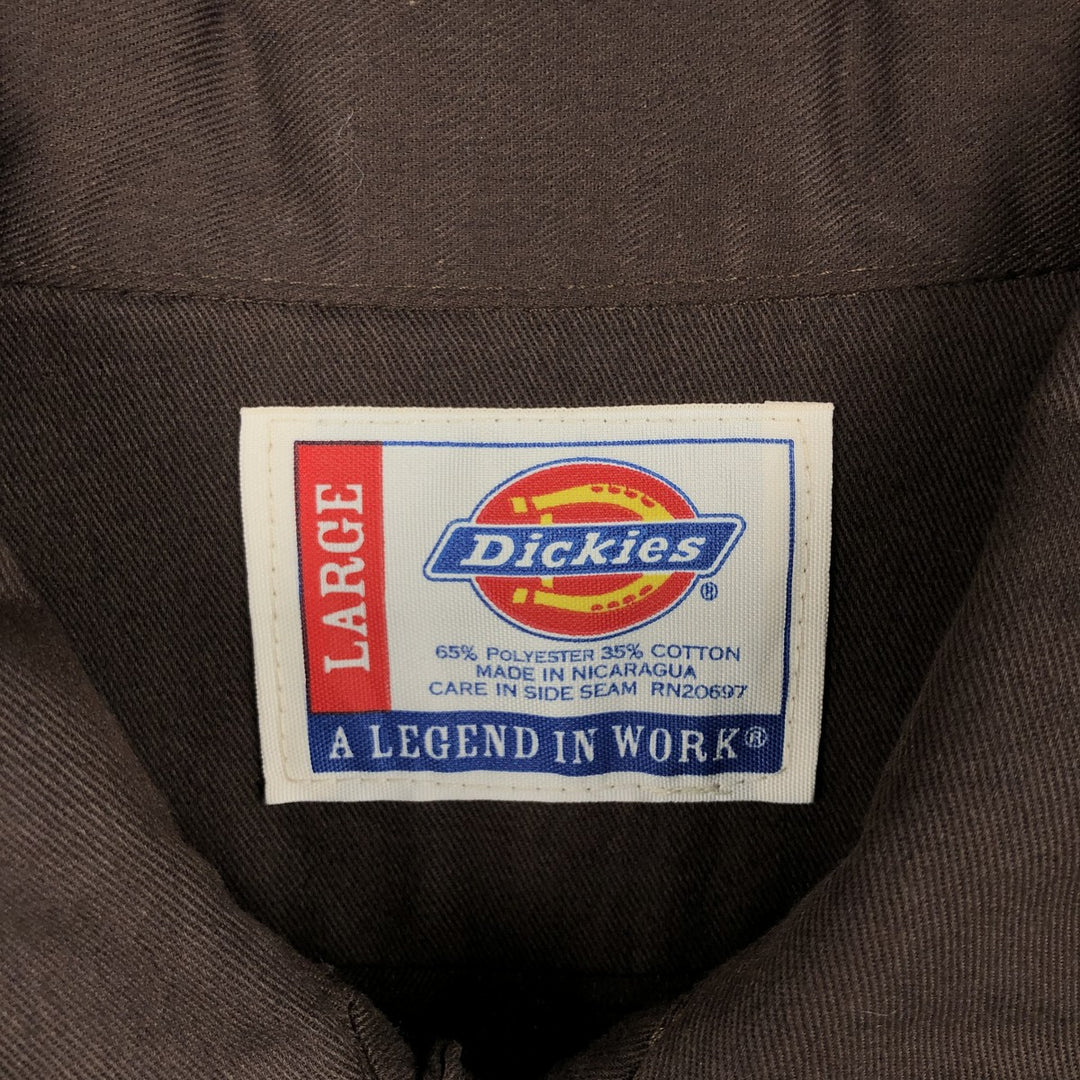 Dickies ARROGANT BASTARD ALE Short-Sleeve Work Shirt, Boxy Shirt, Men's Size L (approx.) polyester brown type Vintage Second Hand