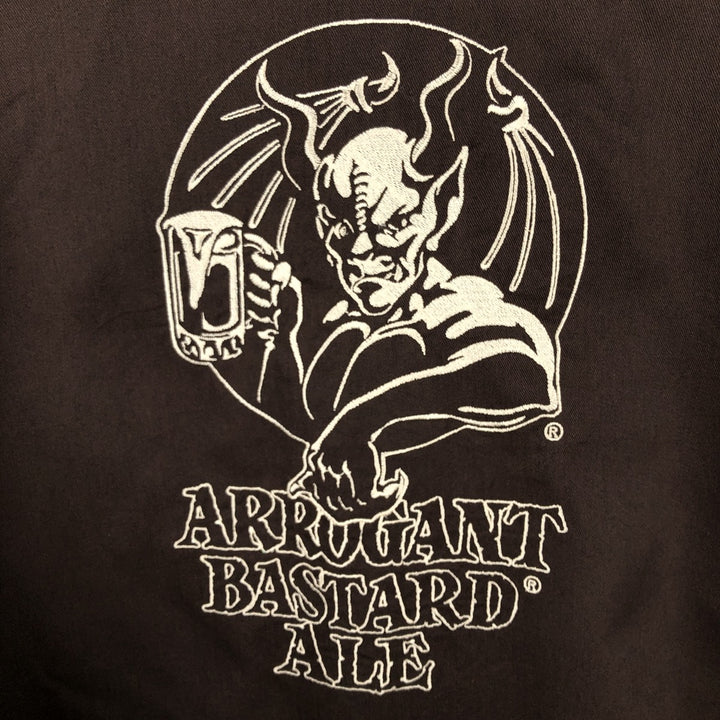 Dickies ARROGANT BASTARD ALE Short-Sleeve Work Shirt, Boxy Shirt, Men's Size L (approx.) polyester brown type Vintage Second Hand