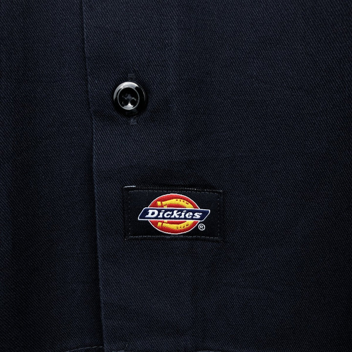 Dickies Short Sleeve Work Shirt Box Shirt Men's M Size polyester navy blue type Vintage Second Hand