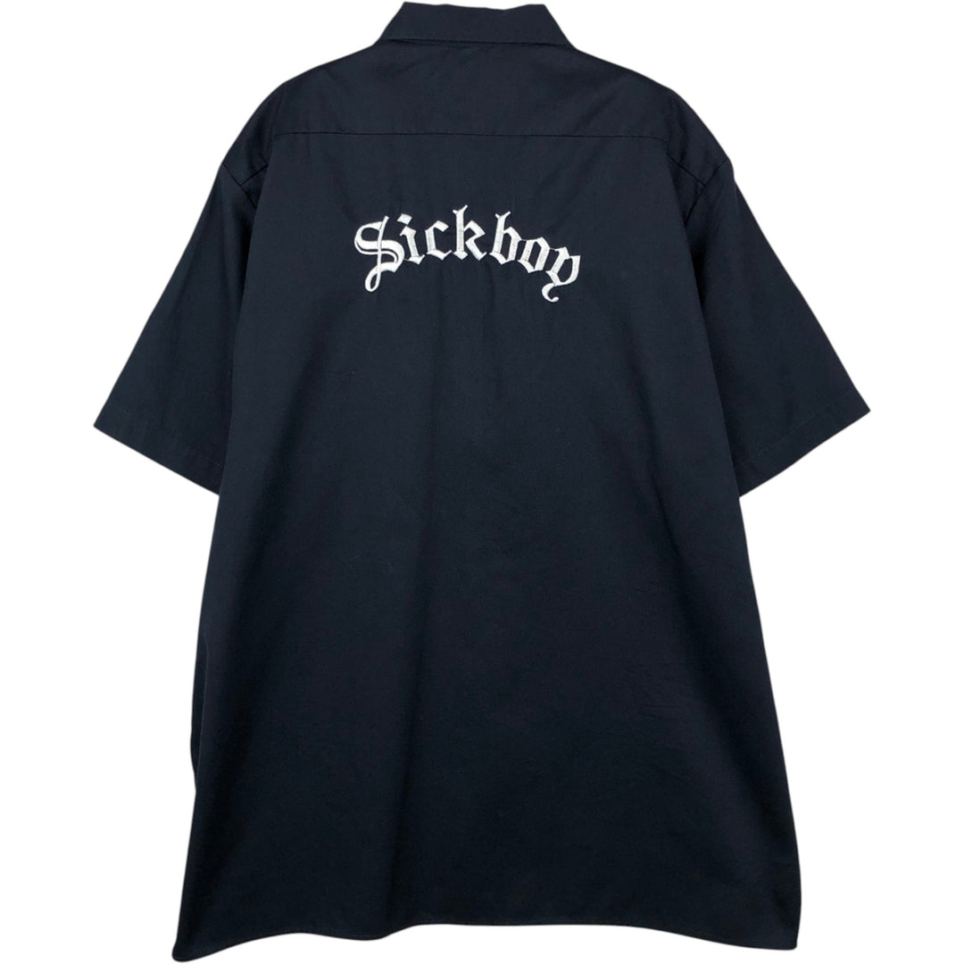 Dickies Short Sleeve Work Shirt Box Shirt Men's XL polyester black type Vintage Second Hand