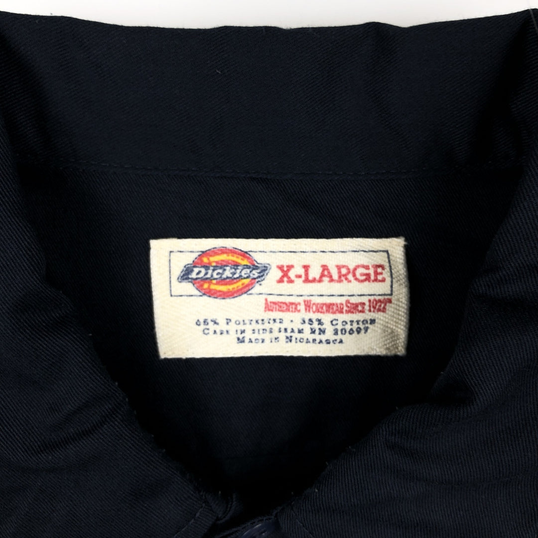 Dickies Short Sleeve Work Shirt Box Shirt Men's XL polyester black type Vintage Second Hand